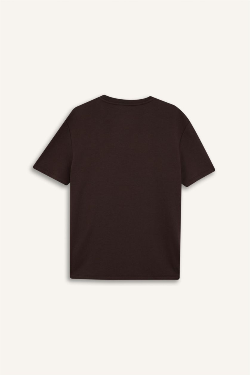 Men Brown Boxy Fit Short Sleeve T-Shirt