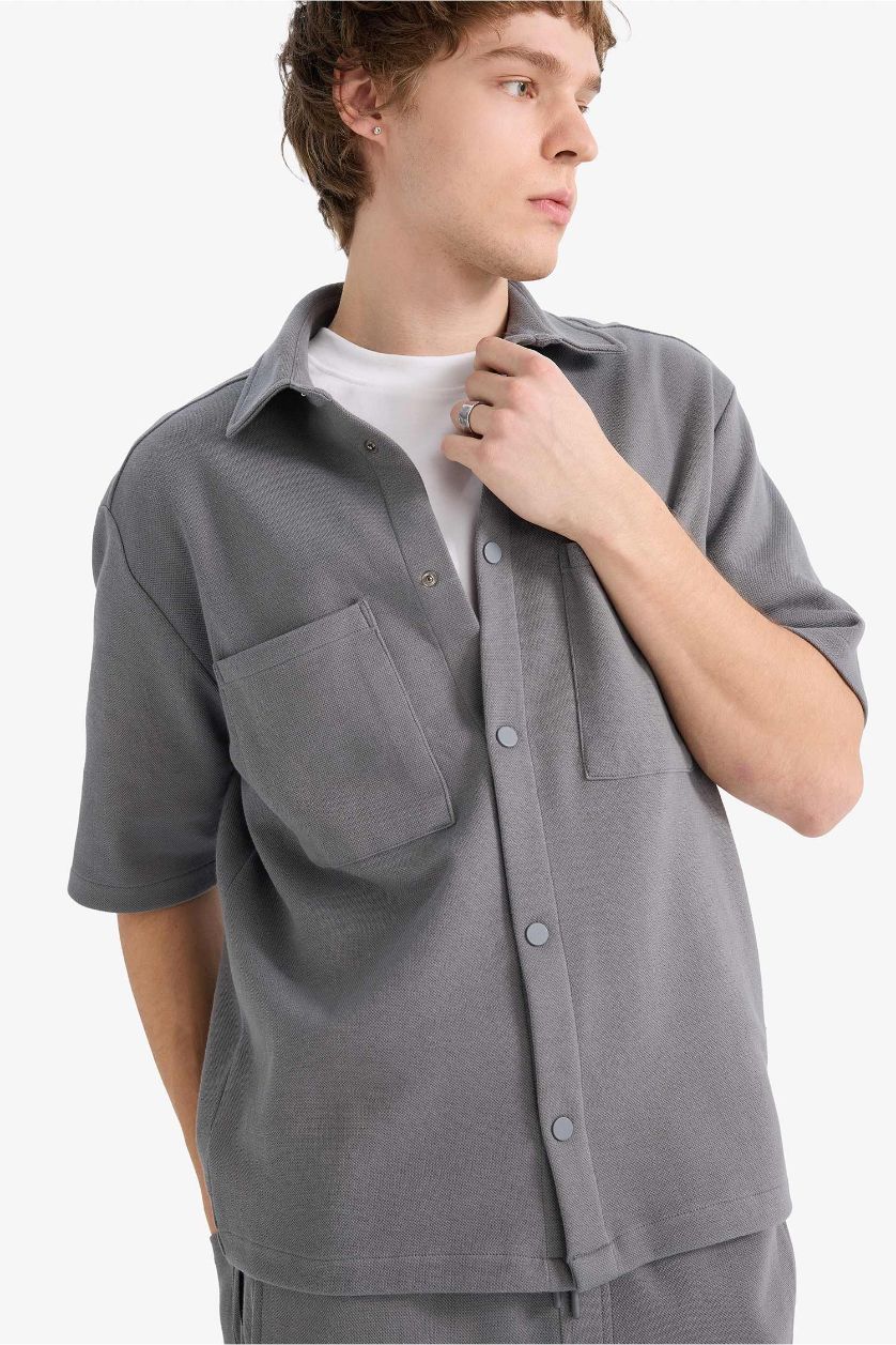 MAN Grey 100% Cotton Boxy Fit Shirt