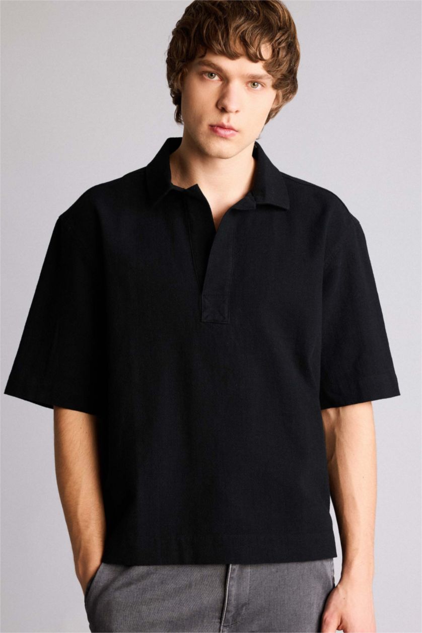 Man Black Man Short Sleeve Shirt