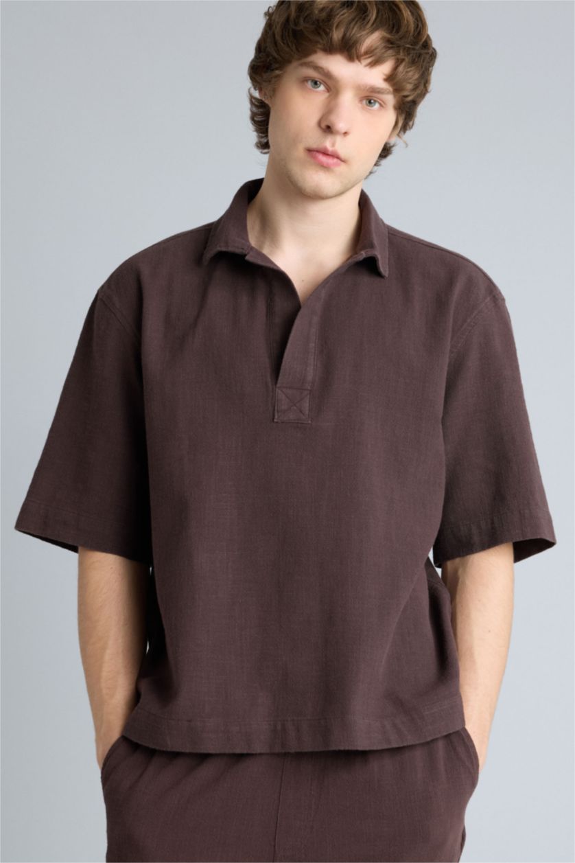 Man Brown قميص قطن اوفر سايز