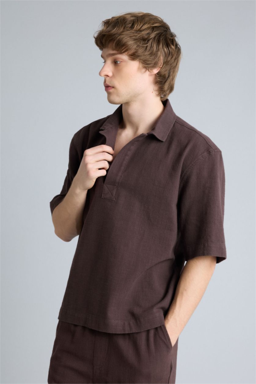 Man Brown قميص قطن اوفر سايز