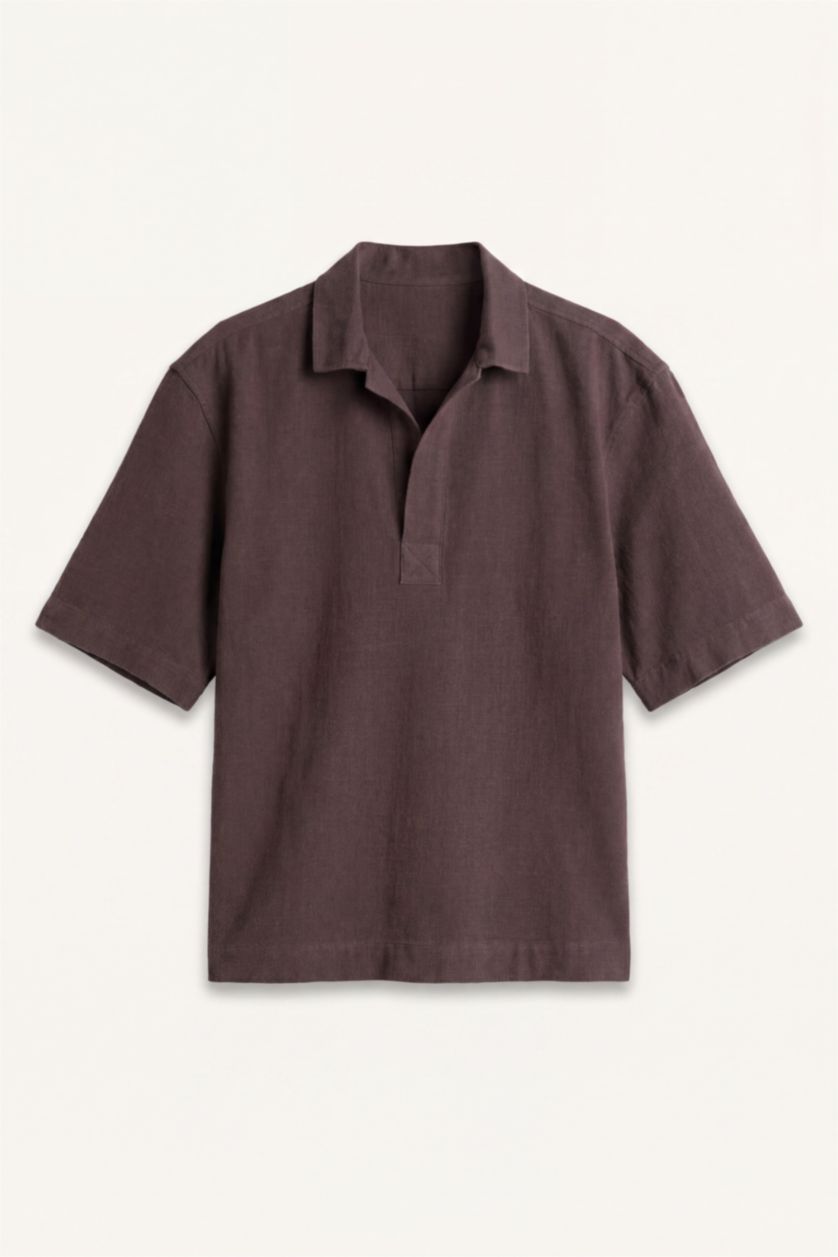 Men Brown Boxy Fit 100% Cotton Shirt