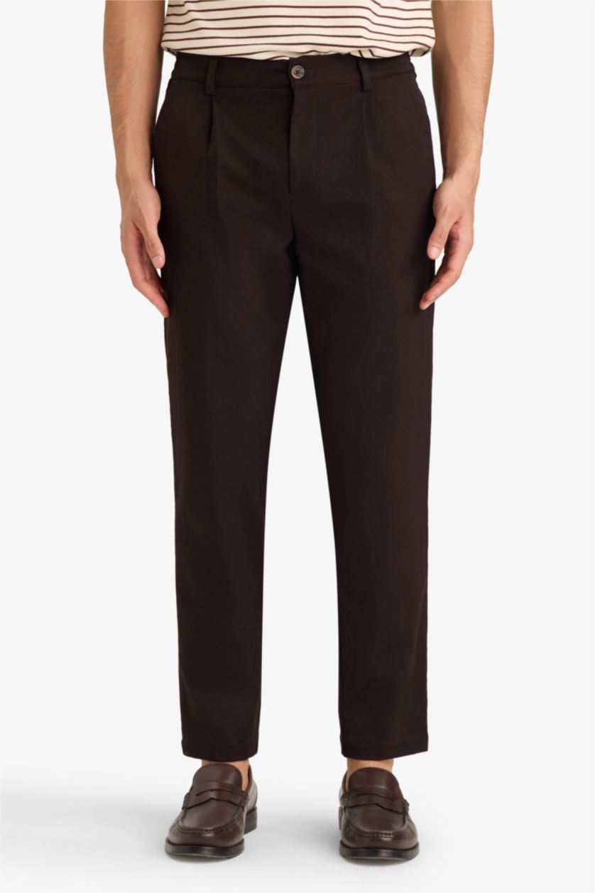 Erkek Kahve Relax Fıt Pantolon