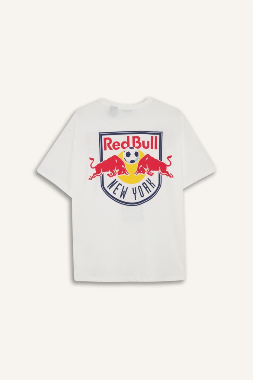 Kadın Kırık Beyaz MLS Oversize Geniş Kalıp Bisiklet Yaka Sırt Baskılı Kısa Kollu Tişört