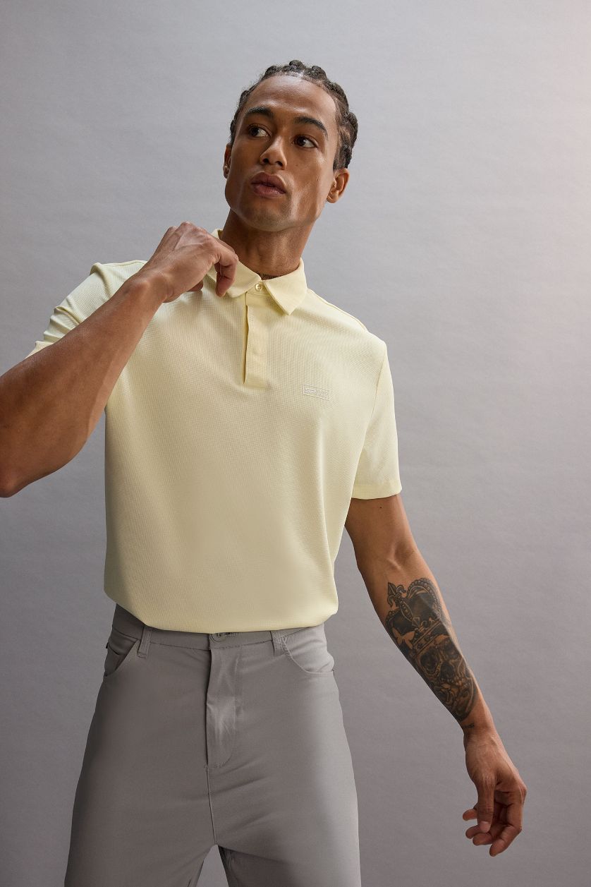 MAN Light Yellow DeFactoFit Standard Fit Basic Sports Polo Shirt
