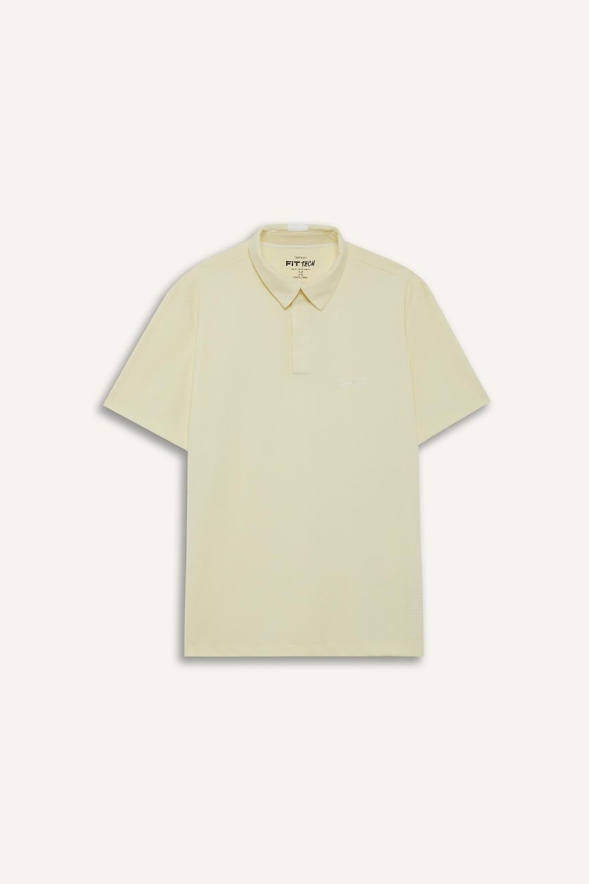 MAN Light Yellow DeFactoFit Standard Fit Basic Sports Polo Shirt