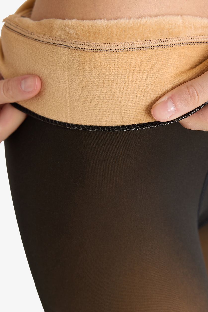 Kadın Siyah Kadın Puantiyeli Termal Külotlu Çorap