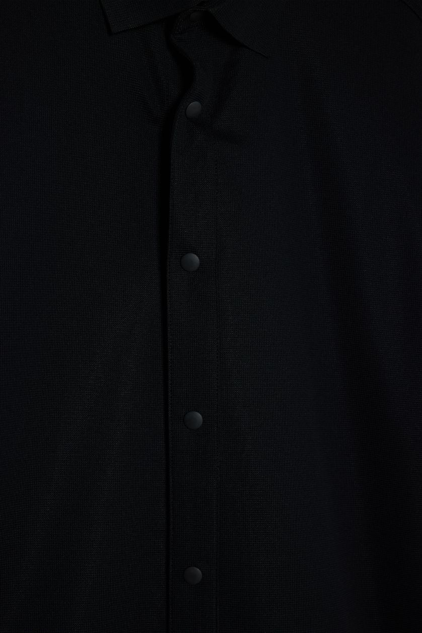 Erkek Siyah Slım Fıt Uzun Kollu Gömlek