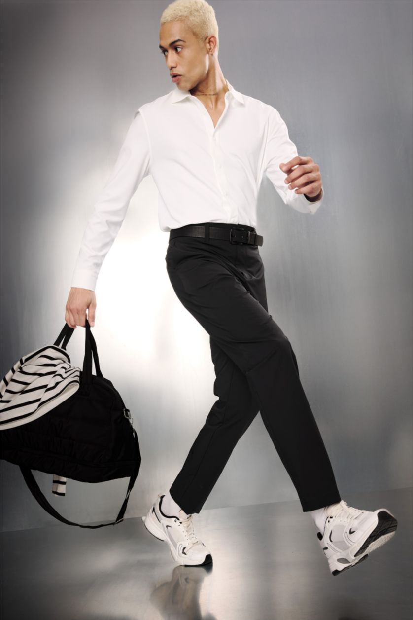 MAN Ecru DeFactoFit Long Sleeve Shirt