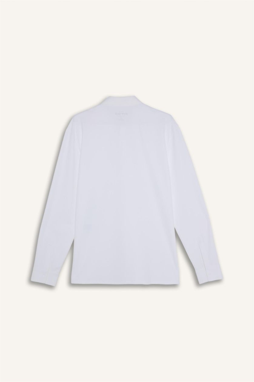 MAN Ecru DeFactoFit Long Sleeve Shirt
