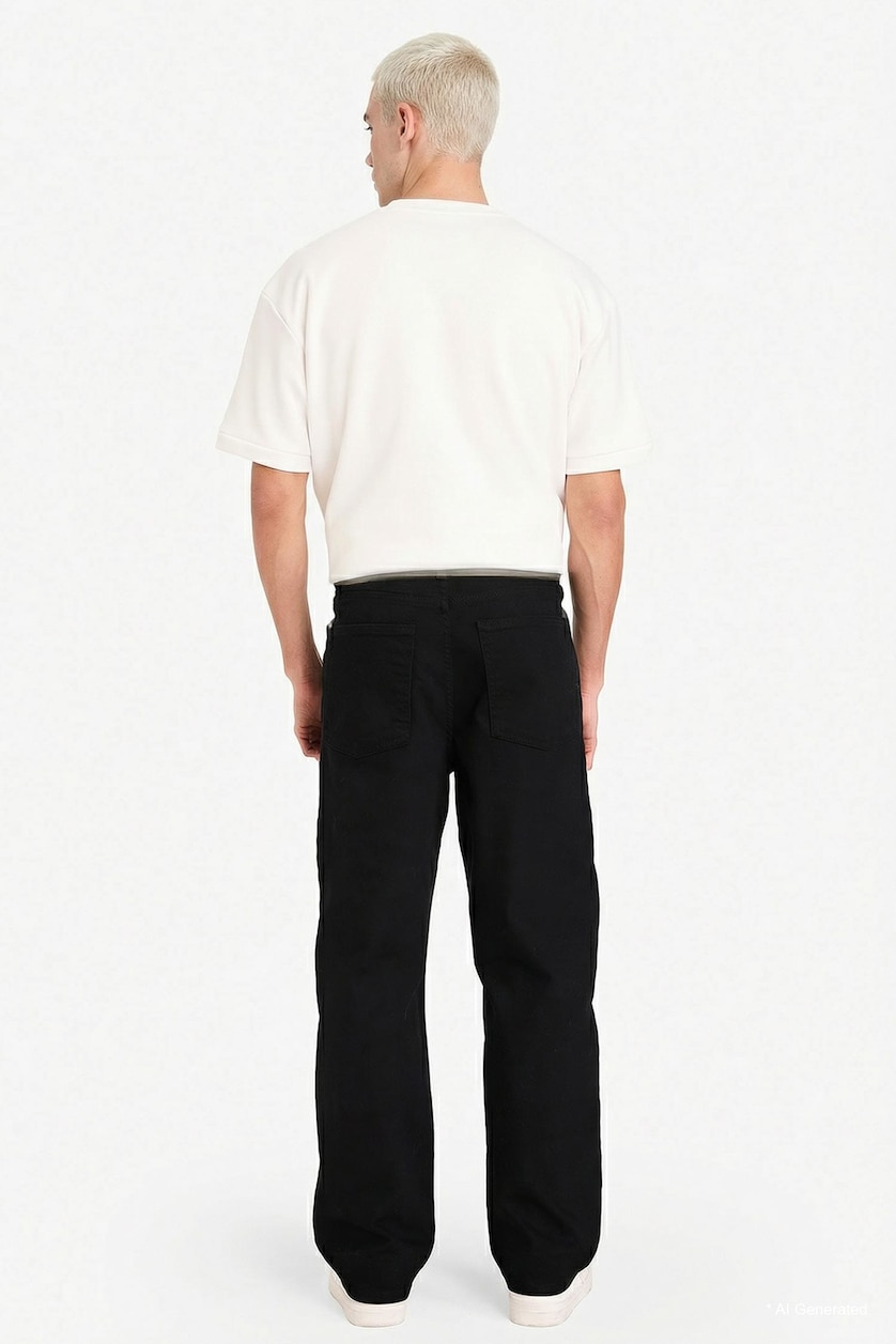 Men Black Baggy Fit Jeans