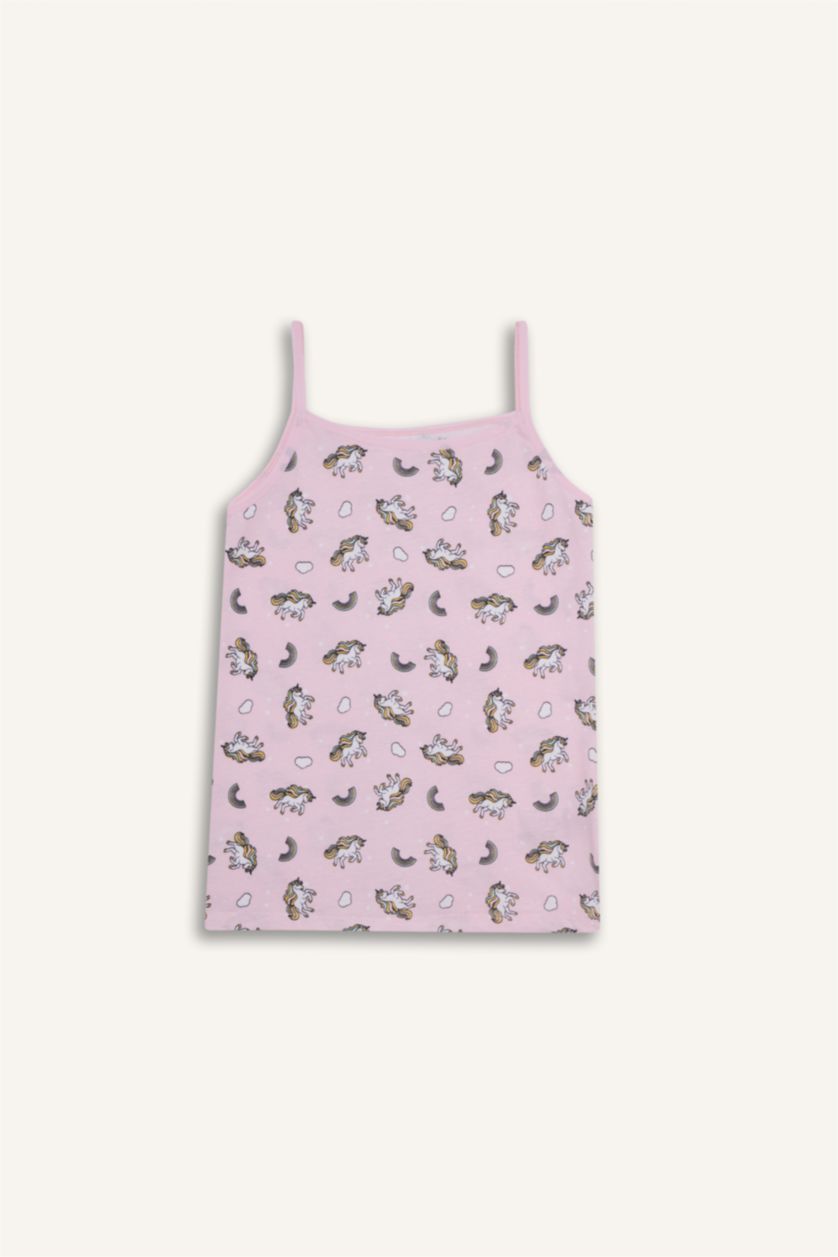 GIRLS & TEENS Light Pink Girl Patterned 2 Piece Undershirt Tank Top