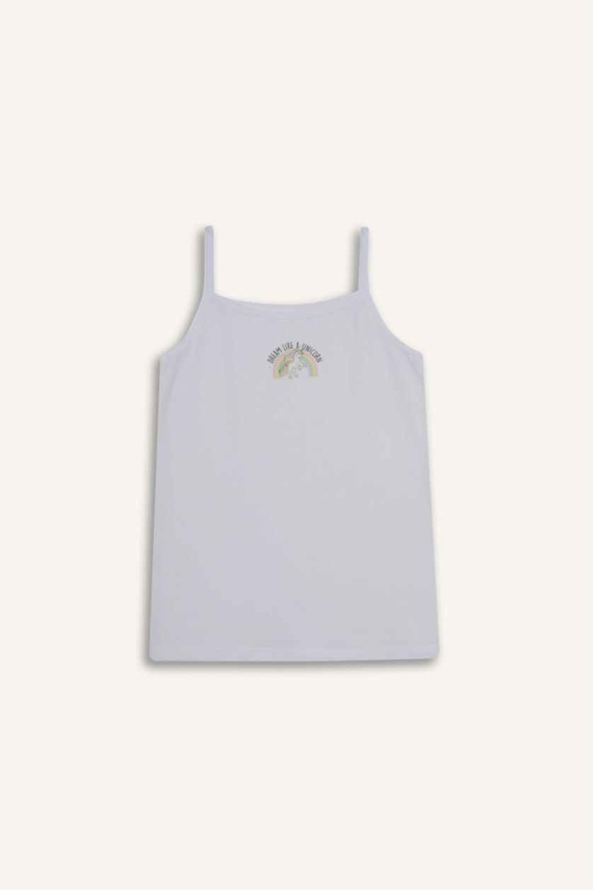 GIRLS & TEENS Light Pink Girl Patterned 2 Piece Undershirt Tank Top