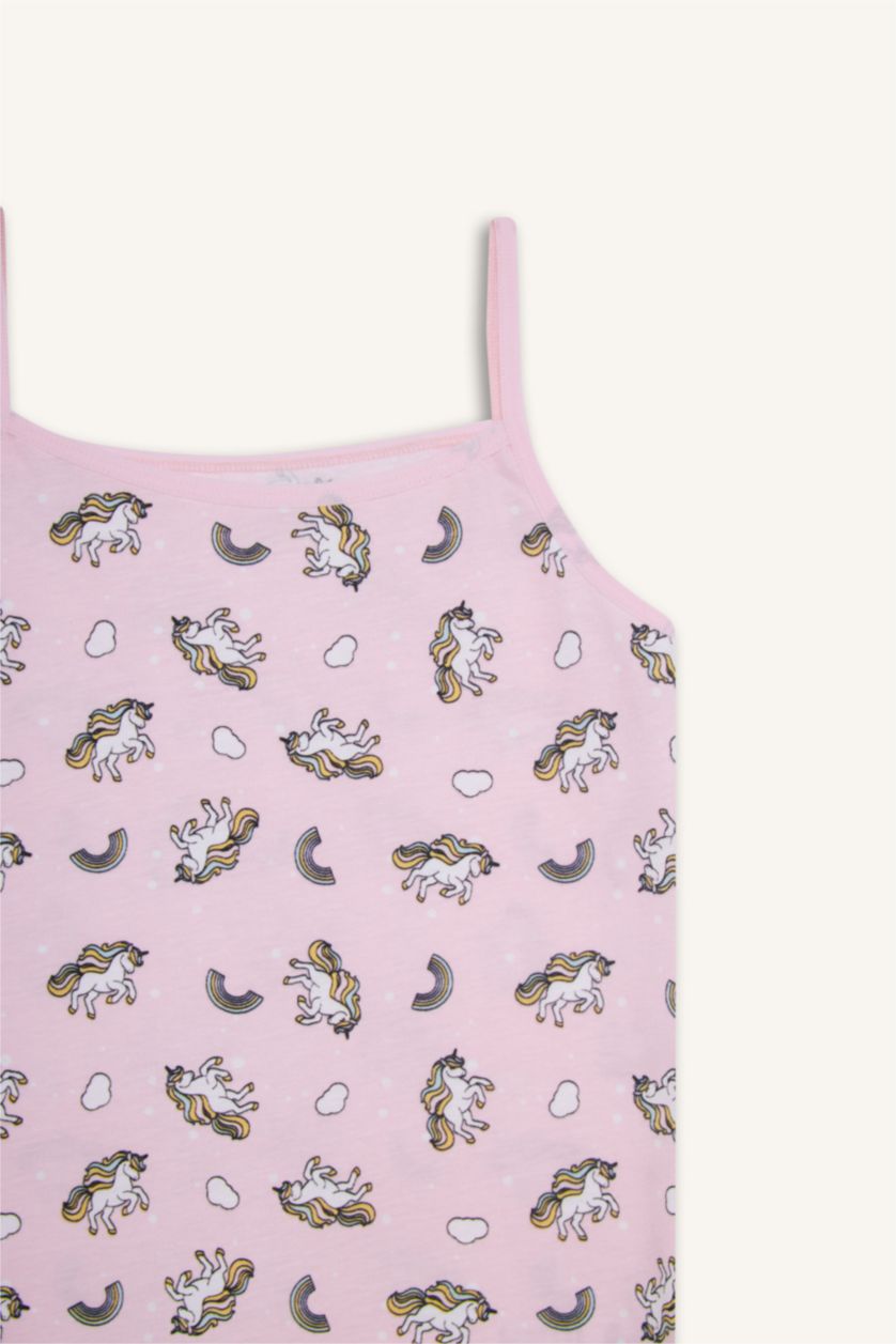 GIRLS & TEENS Light Pink Girl Patterned 2 Piece Undershirt Tank Top