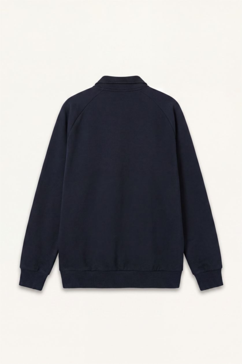 Men NAVY Boxy Fit Slogan Print Sweatshirt