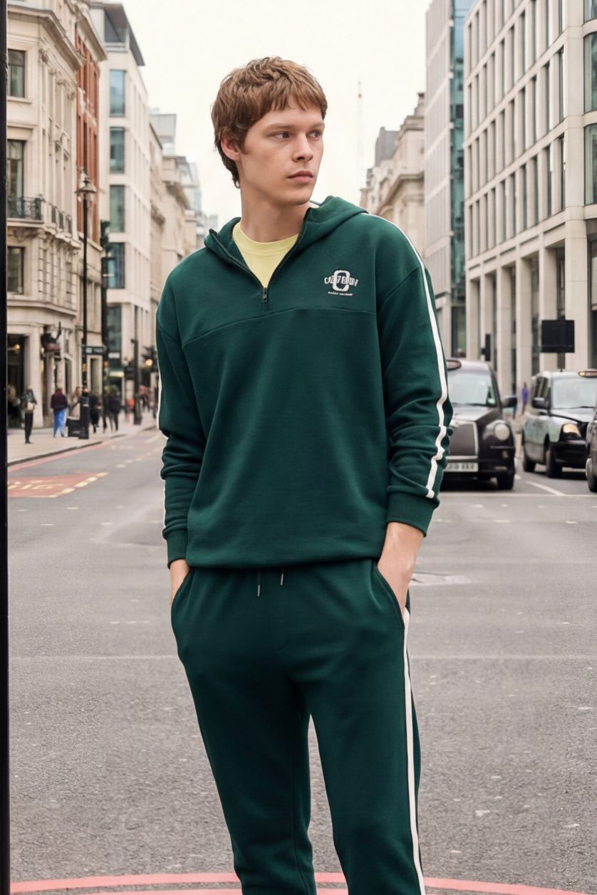 MAN Dark Green Boxy Fit Printed Long Sleeve Sweatshirt