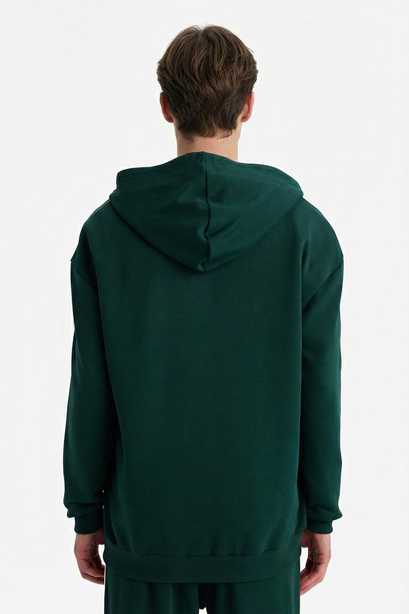 MAN Dark Green Boxy Fit Printed Long Sleeve Sweatshirt