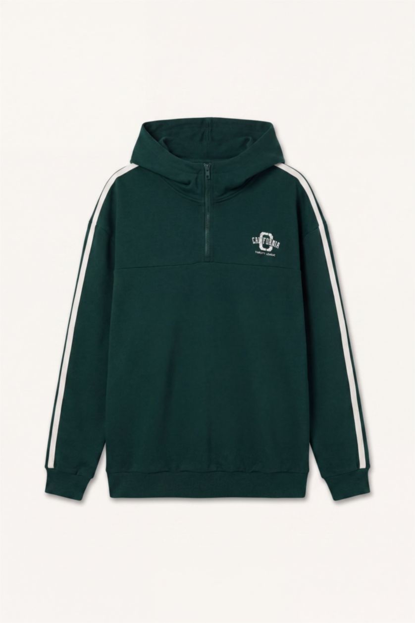MAN Dark Green Boxy Fit Printed Long Sleeve Sweatshirt