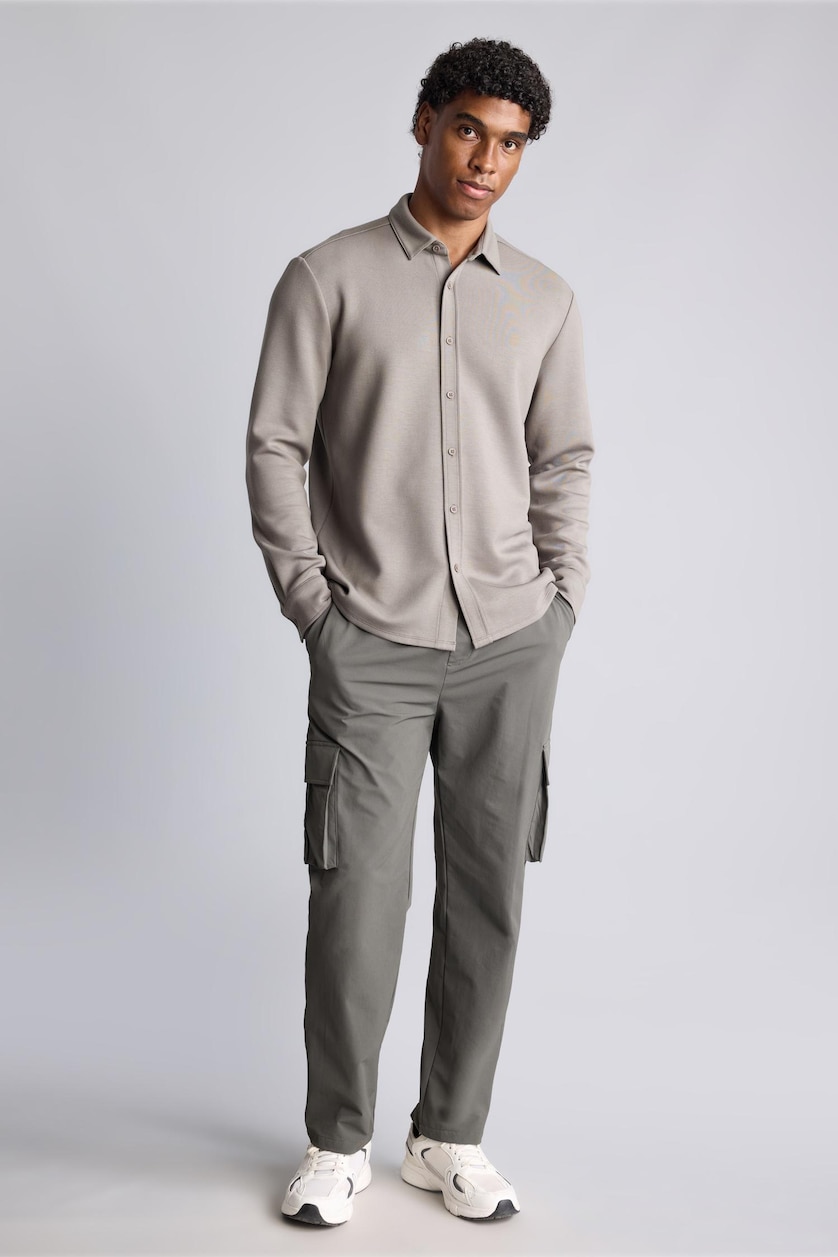 Men Khaki Standard Fit Long Sleeve Shirt