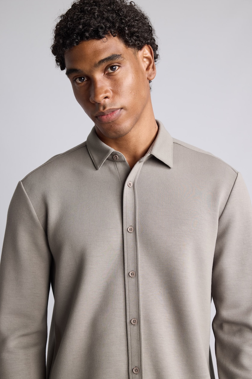Men Khaki Standard Fit Long Sleeve Shirt