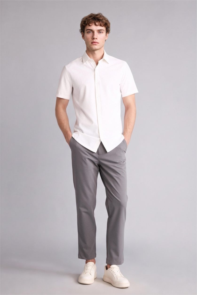 HOMME Gris Pantalon Coupe ajustée