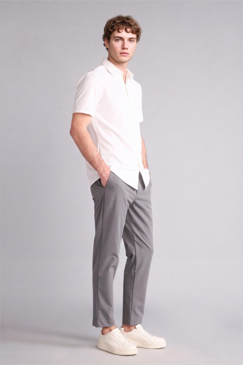 HOMME Gris Pantalon Coupe ajustée