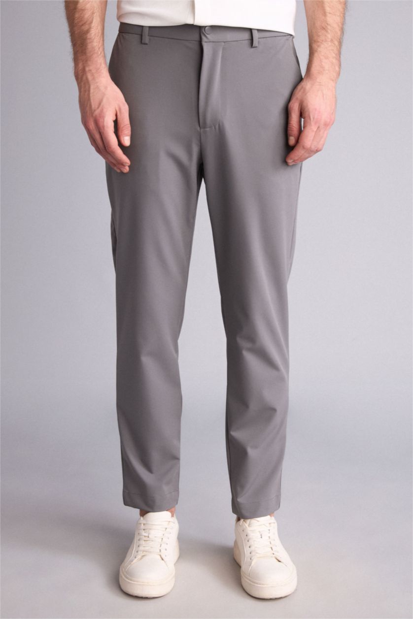 HOMME Gris Pantalon Coupe ajustée