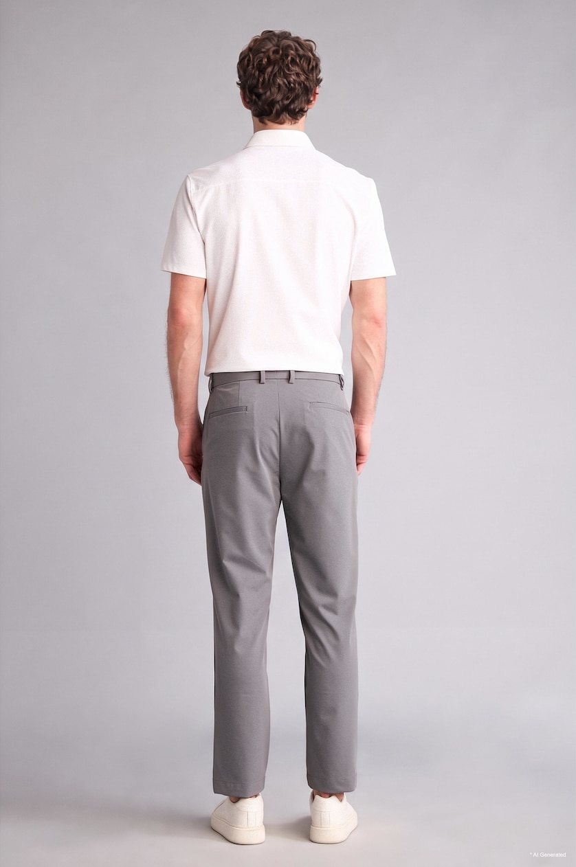 HOMME Gris Pantalon Coupe ajustée