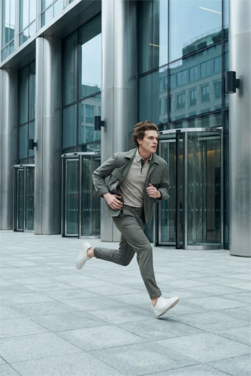 Man Teak Tailored Fit Trousers