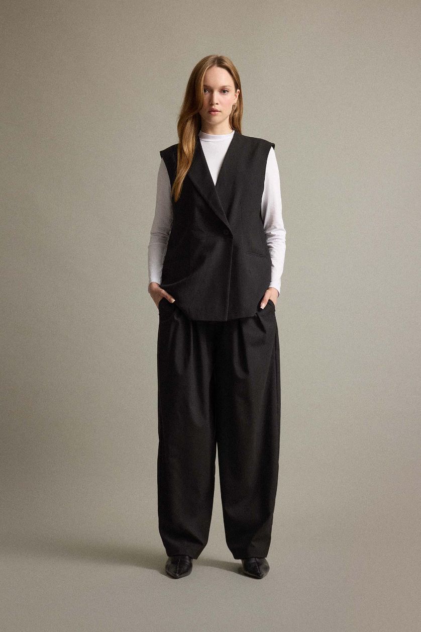 حريمي أسود بنطلون باريل فيت بليسيه بردل عادي وجيب