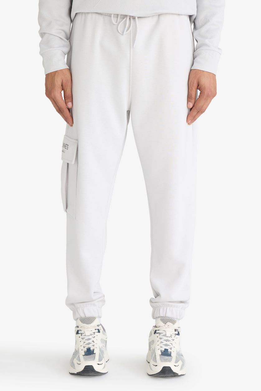 Erkek Açık Gri NBA Brooklyn Nets Standart Fit Skuba Dalgıç Kumaş Jogger