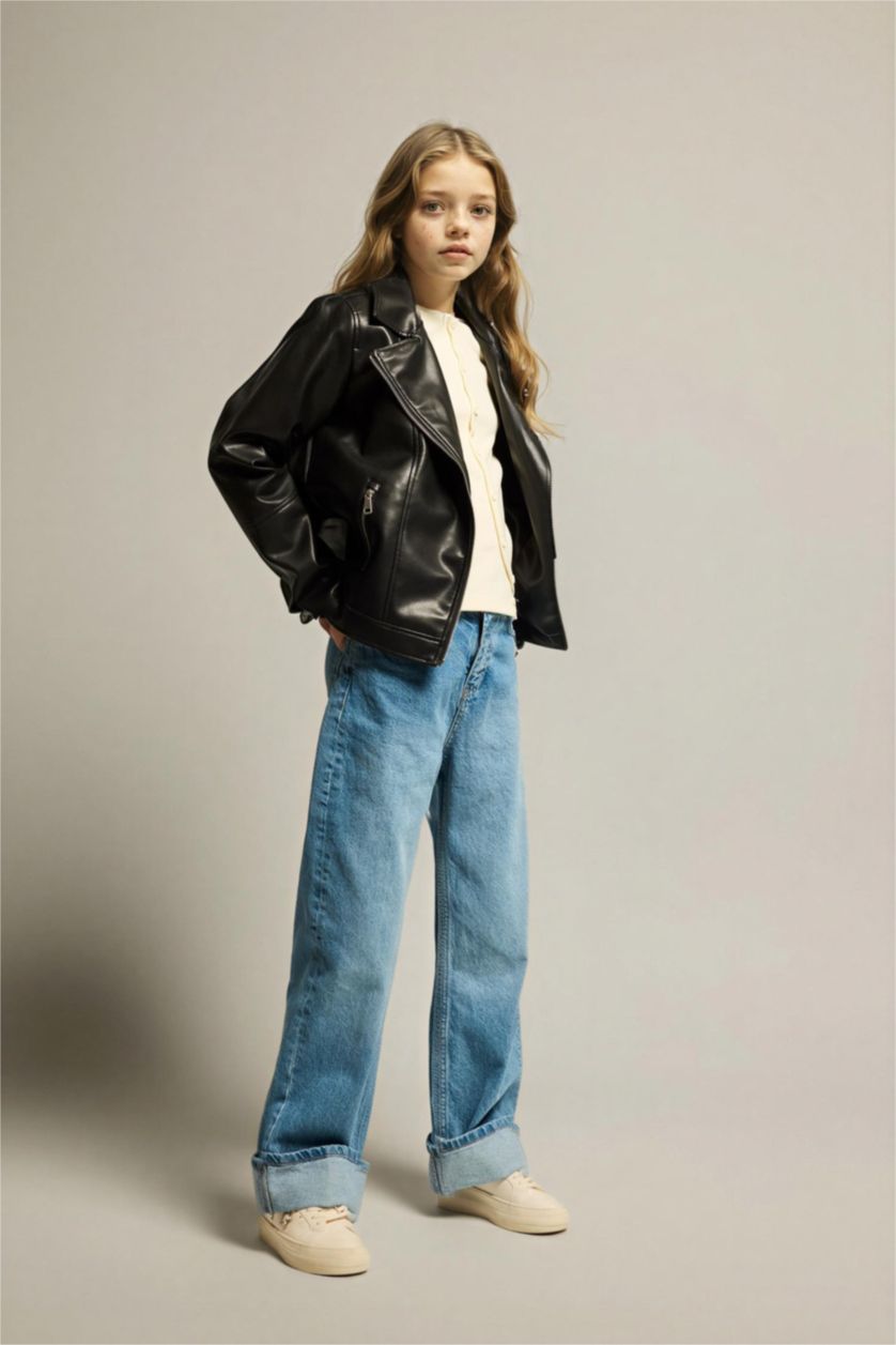 Girls & Teens Black Girl Faux Leather Jacket