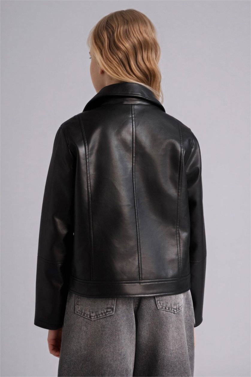 Girls & Teens Black Girl Faux Leather Jacket