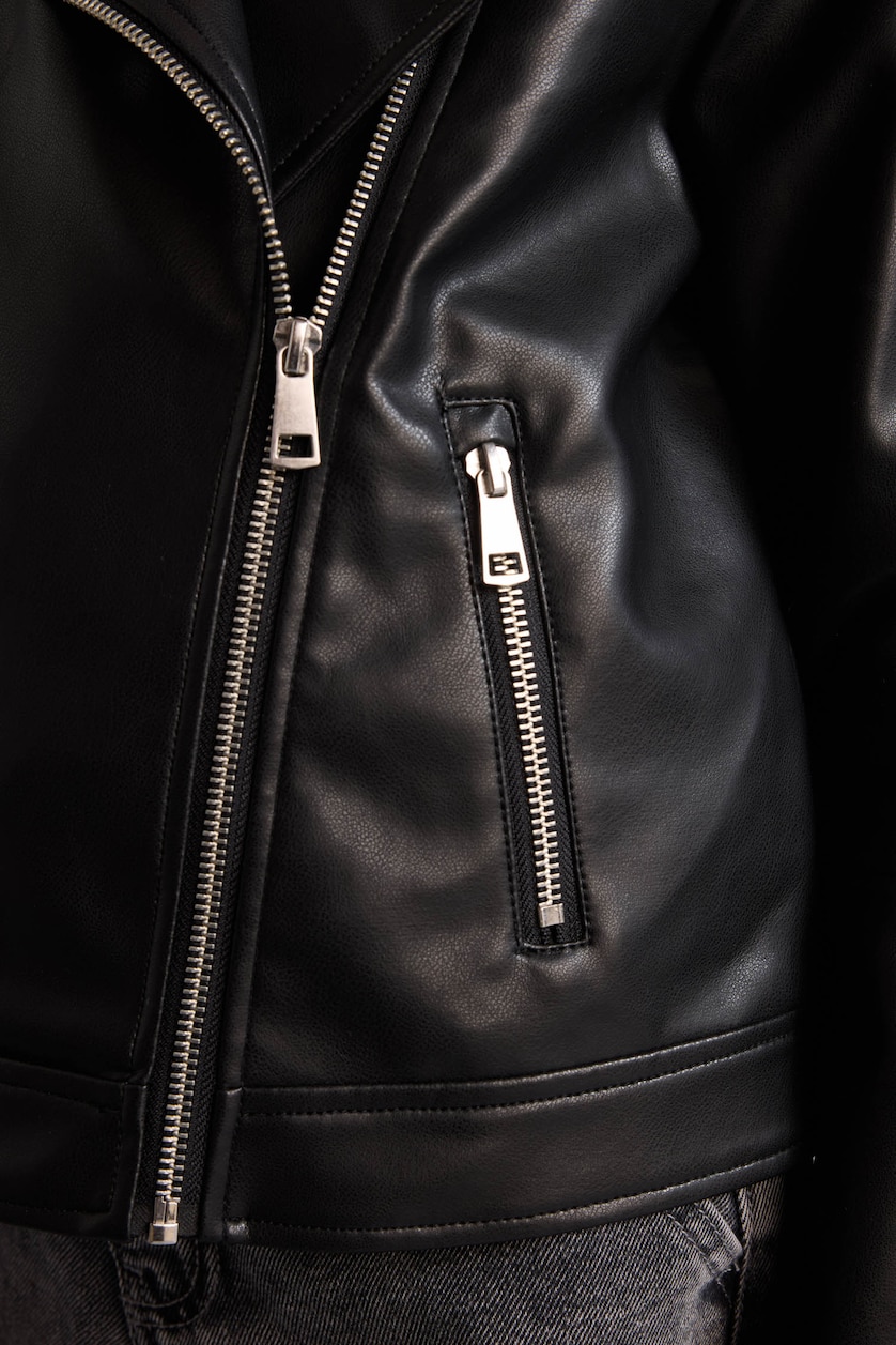Young Girls - Teen Girls Black Girl Faux Leather Jacket