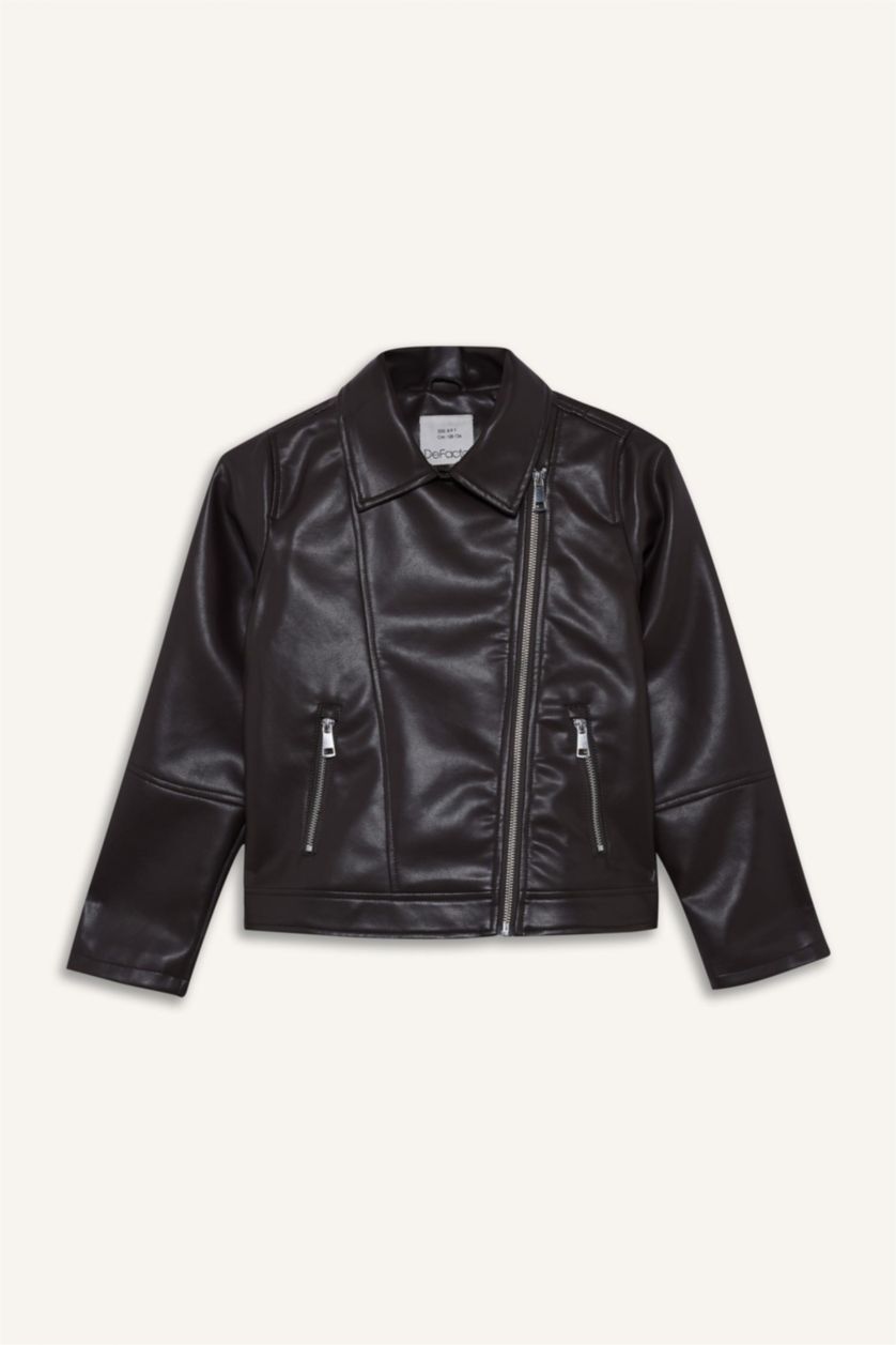 Girls & Teens Black Girl Faux Leather Jacket
