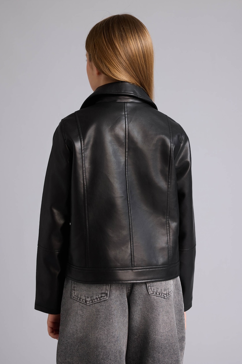 Young Girls - Teen Girls Black Girl Faux Leather Jacket