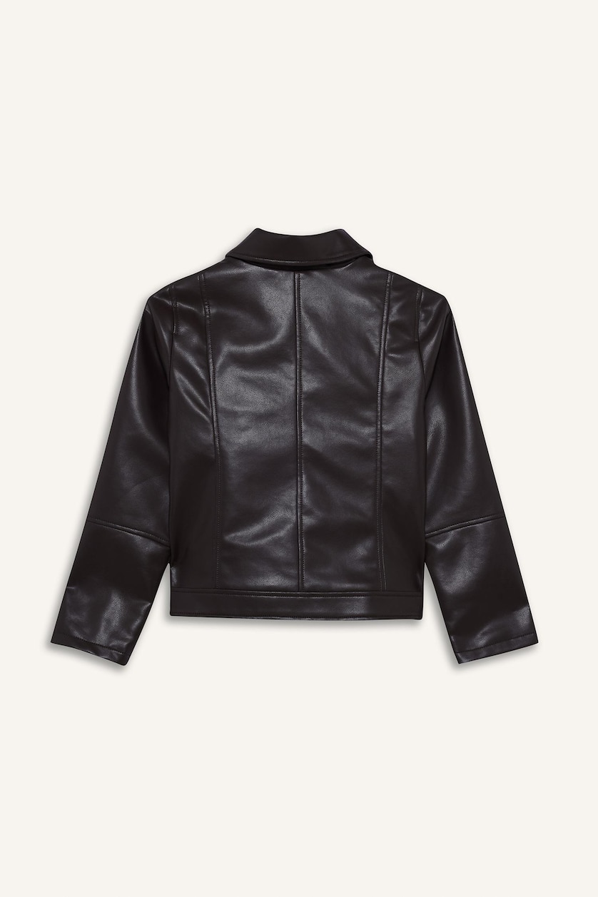 Young Girls - Teen Girls Black Girl Faux Leather Jacket