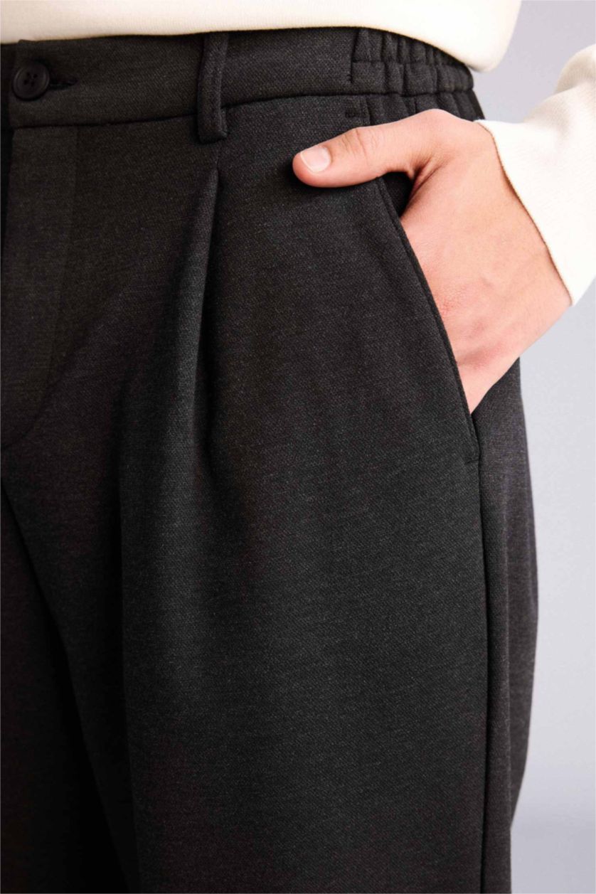 Erkek Antrasit Melanj Baggy Fıt Pantolon