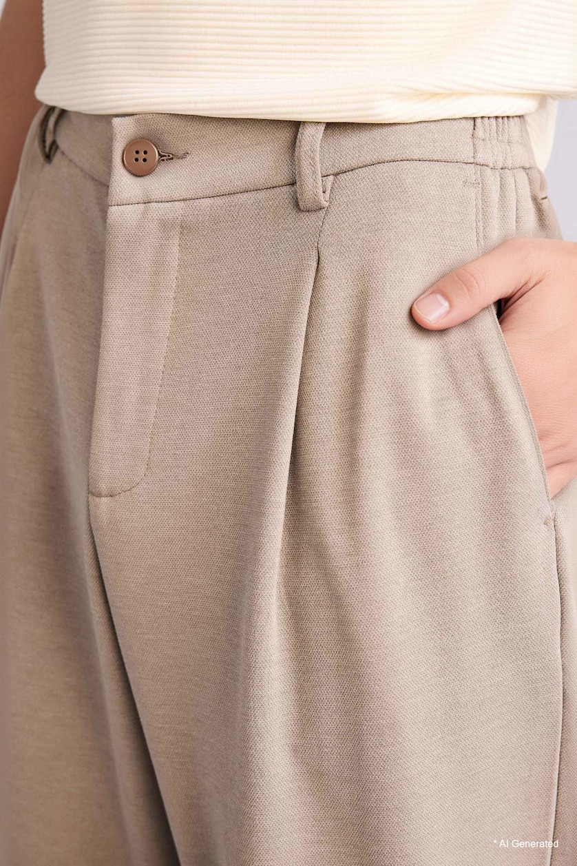 Erkek Vizon Melanj Baggy Fit Pantolon