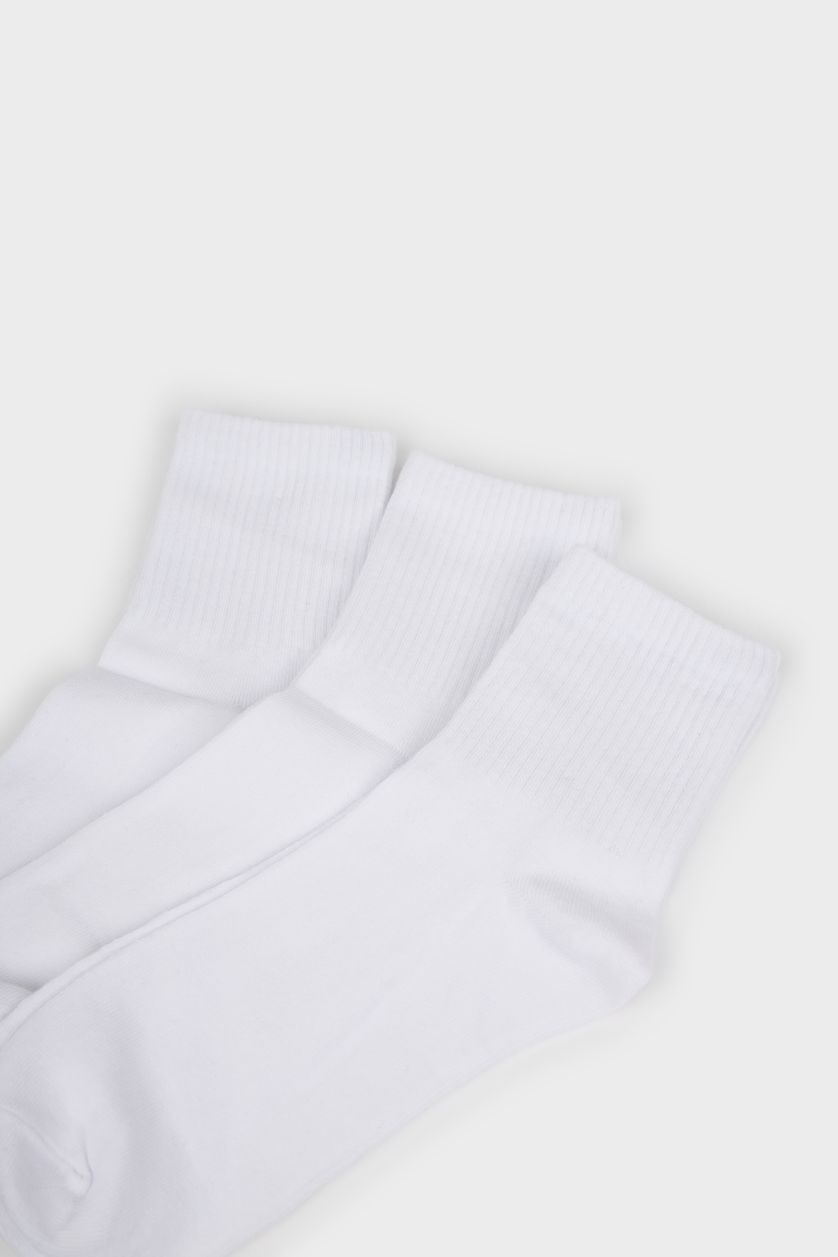 رجال أبيض جوارب قصيرة قطن من 3 قطع
