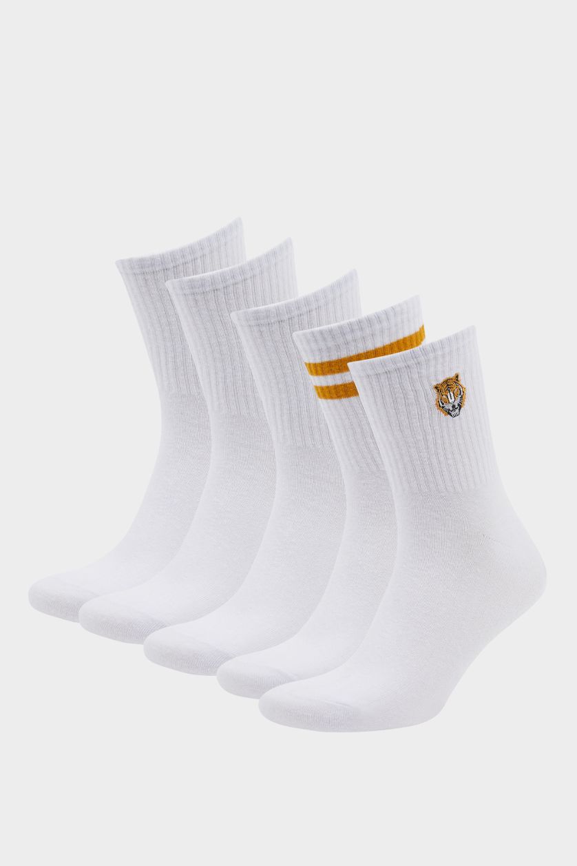 رجال أبيض جوارب قصيرة قطن من 5 قطع