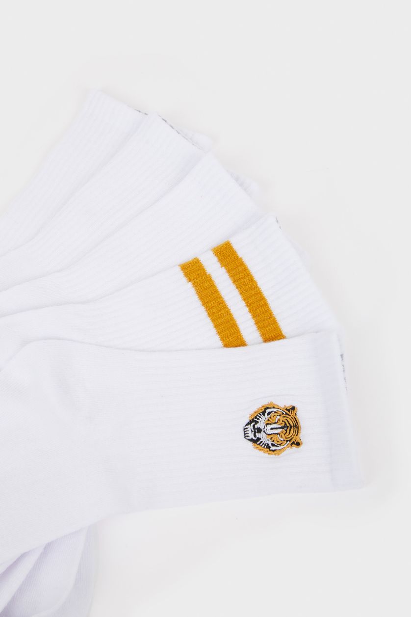 رجال أبيض جوارب قصيرة قطن من 5 قطع