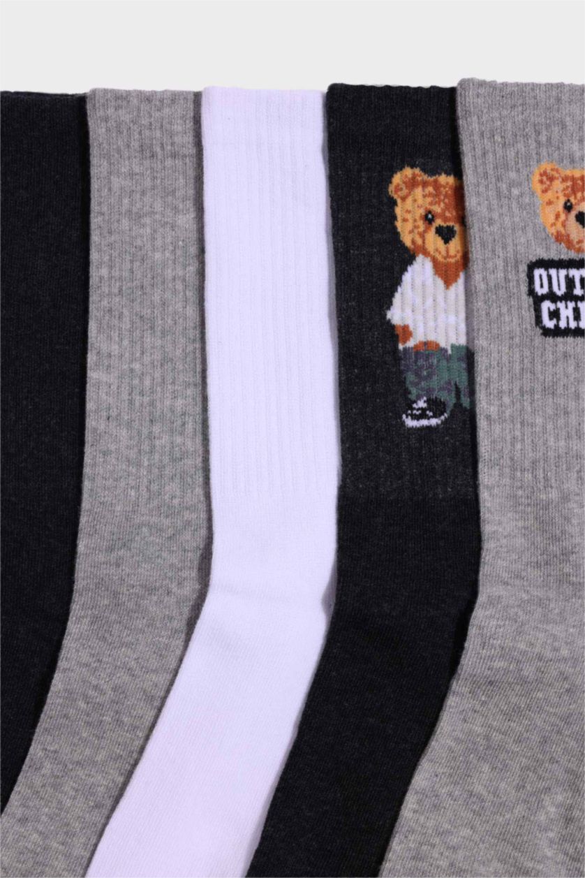 HOMME Karma Lot de 5 paires de Chaussettes longues en coton pour homme