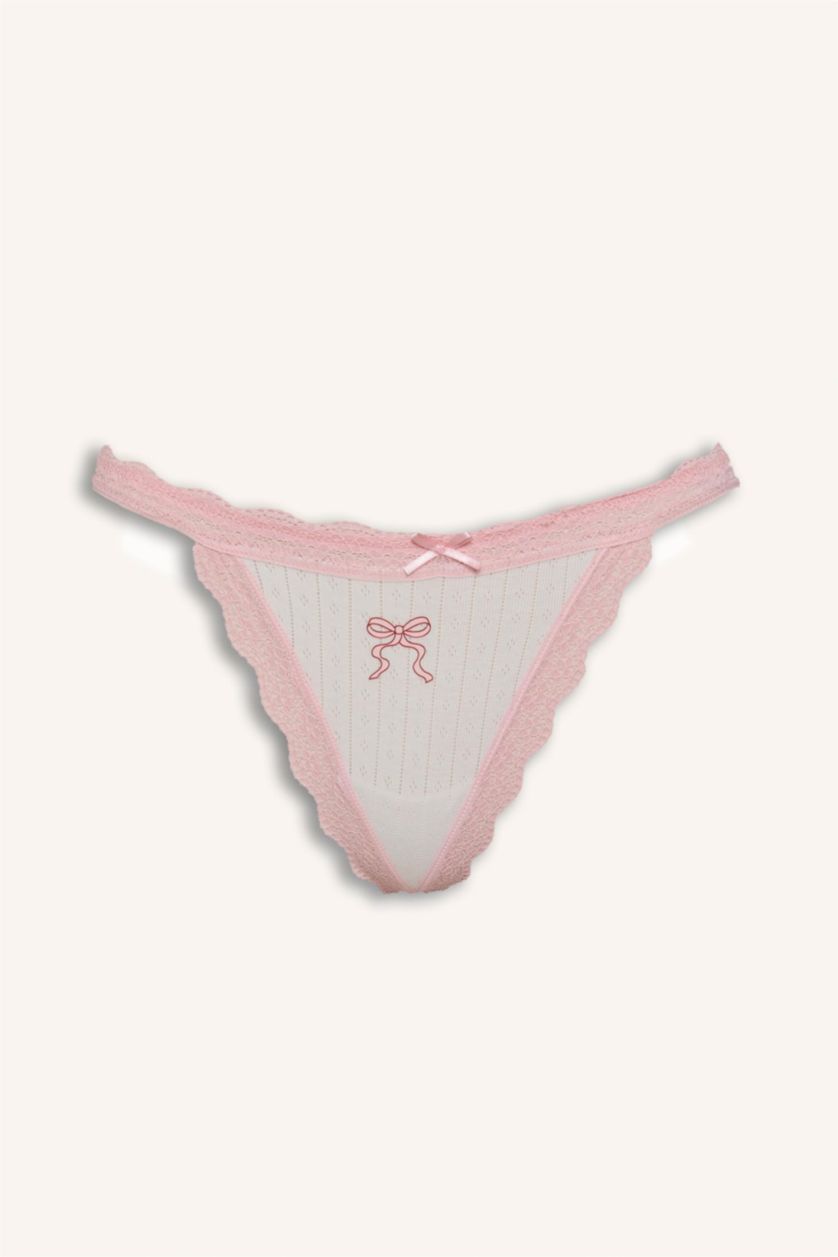 نساء أحمر Lace Detail 2 Piece Panties