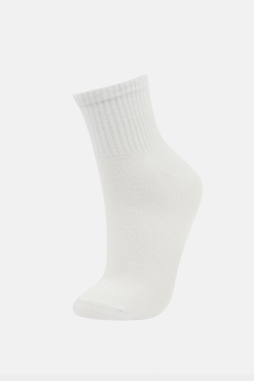 نساء أبيض جوارب قصيرة نسائية من قطن - 3 قطع