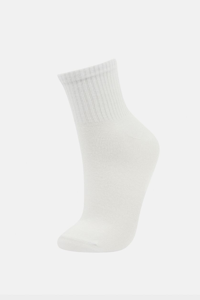 نساء أبيض جوارب قصيرة نسائية من قطن - 3 قطع