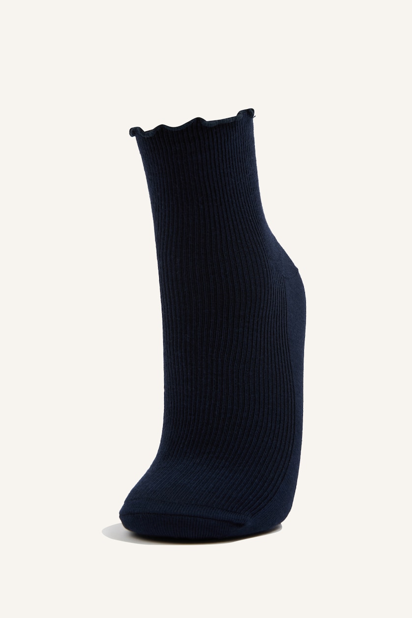 Women Blue 3 piece Cotton Short Socks