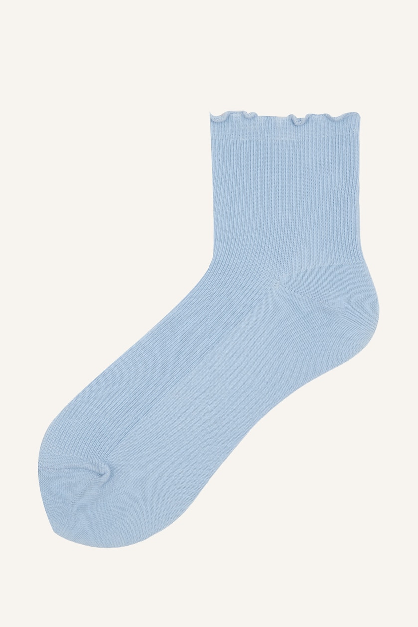 Women Blue 3 piece Cotton Short Socks