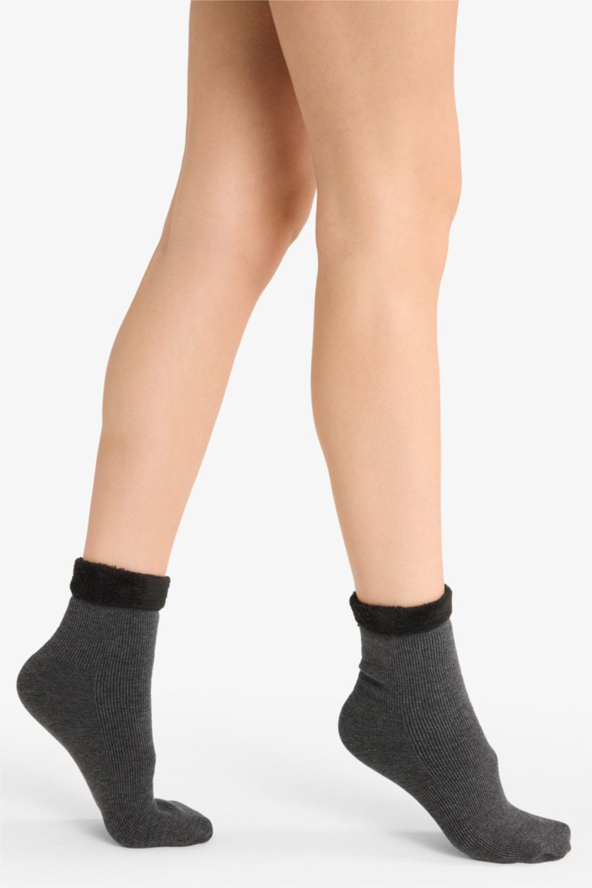 Kadın Gri Kadın Termal 2'li Termal Kışlık Çorap