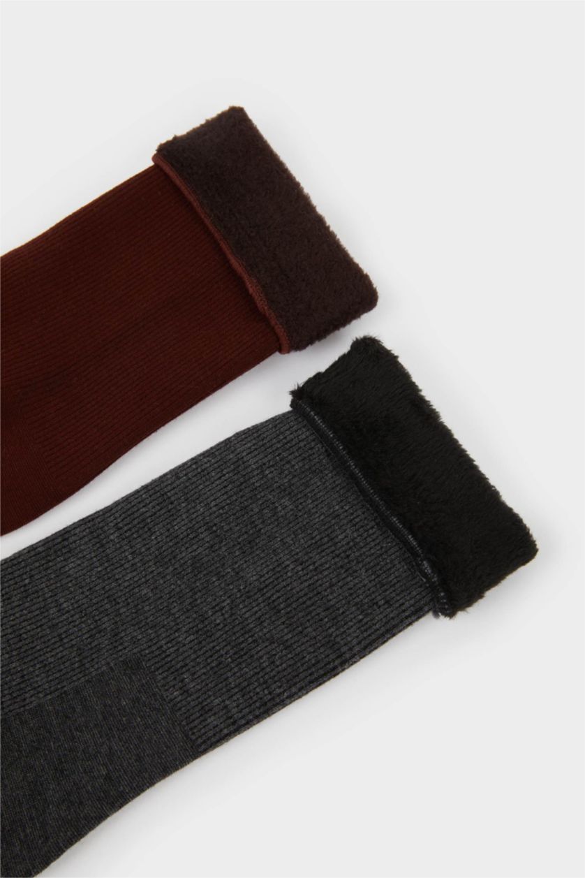 Kadın Gri Kadın Termal 2'li Termal Kışlık Çorap